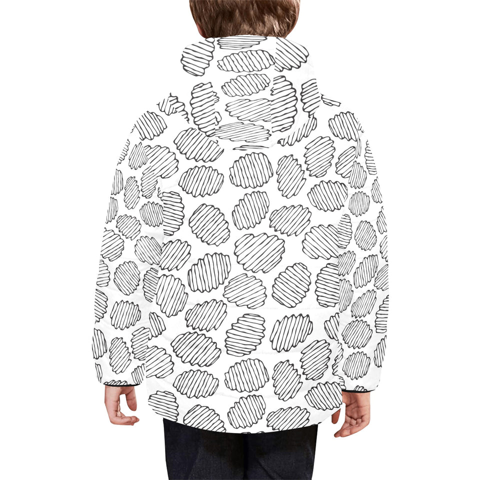 Potato Chips Pattern Print Design 03 Kids' Boys' Girls' Padded Hooded Jacket