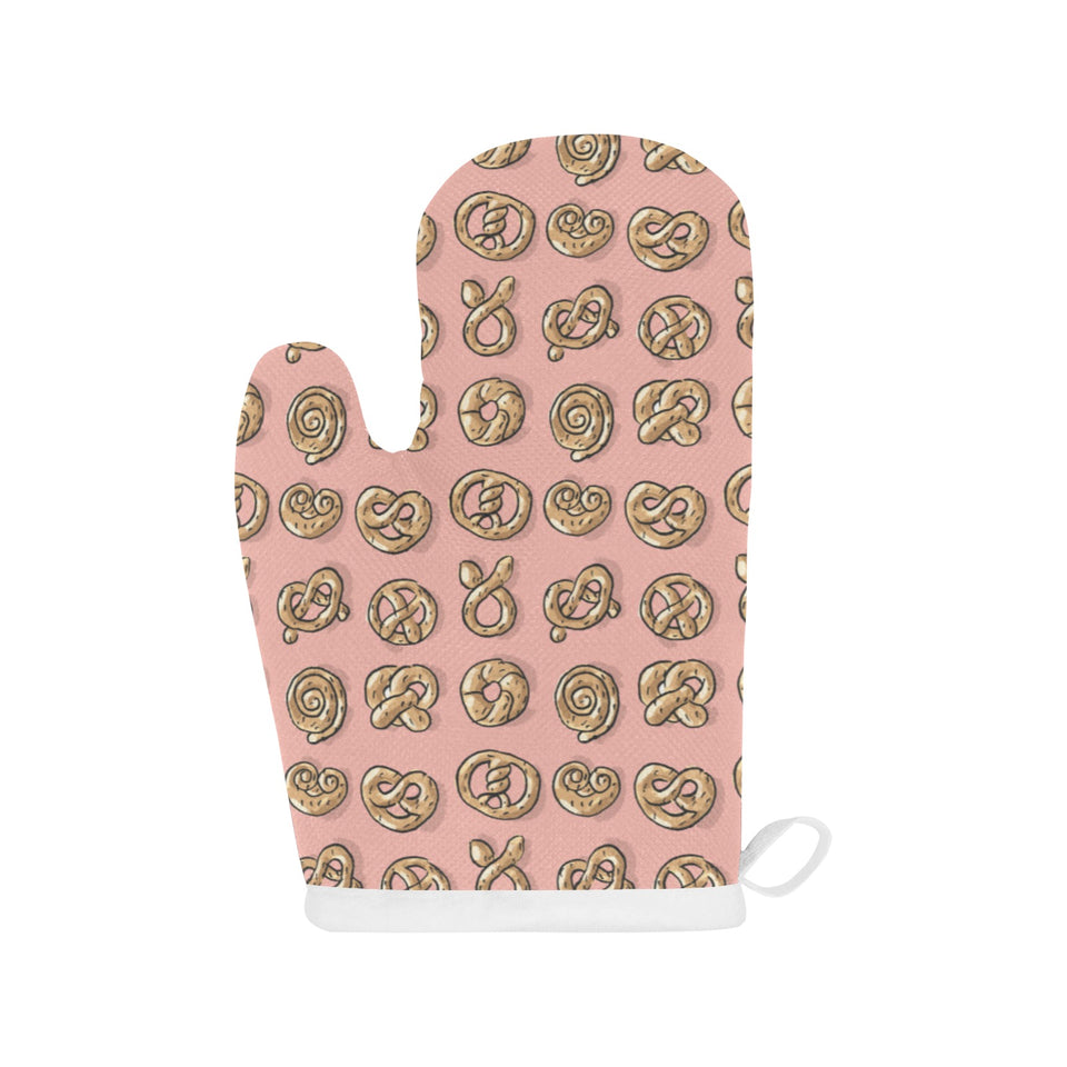 Pretzels Pattern Print Design 04 Heat Resistant Oven Mitts