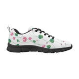 Pink Lotus Waterlily Flower Pattern Men's Sneakers Black