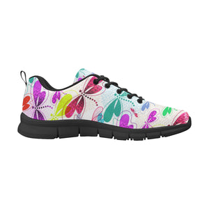 Colorful Dragonfly Pattern Men's Sneakers Black