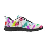 Colorful Dragonfly Pattern Men's Sneakers Black