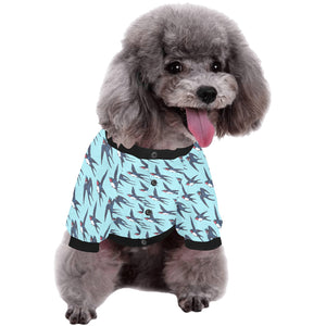 Swallow Pattern Print Design 01 All Over Print Pet Dog Round Neck Fuzzy Shirt