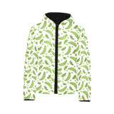 Green Peas Pattern Print Design 02 Kids' Boys' Girls' Padded Hooded Jacket