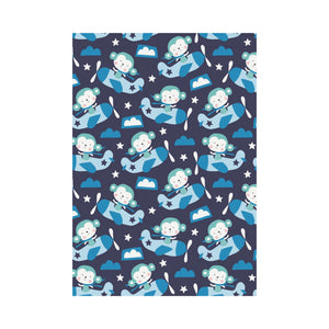 Monkey in Airplane Pattern House Flag Garden Flag