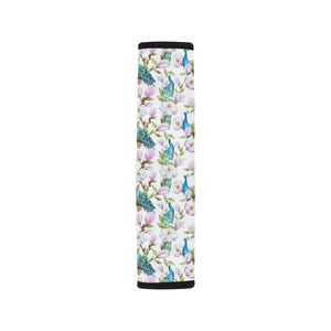 Peacock Pink Flower Pattern Car Seat Belt Cover