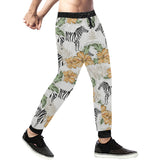 Zebra Hibiscus Pattern Unisex Casual Sweatpants