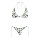 White Orchid Pattern Sexy Bikinis Two-Pieces Swimsuits