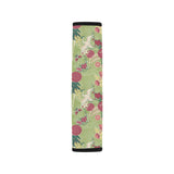 Japanese Crane Green Theme Pattern Car Seat Belt Cover