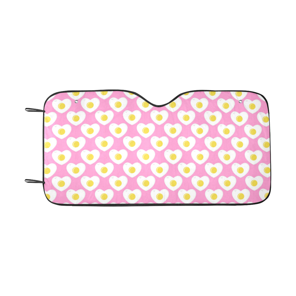 Fried Eggs Pattern Print Design 02 Car Sun Shade