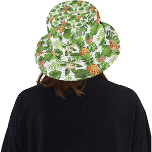 Pineapple Flower Leaves Pattern Unisex Bucket Hat