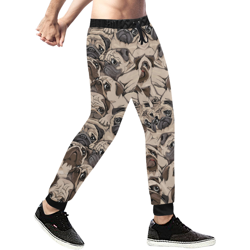 Pug Pattern Background Unisex Casual Sweatpants