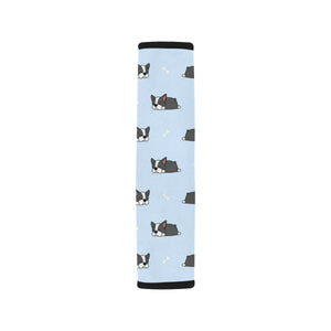 Sleep Boston Terrier Bone Pattern Car Seat Belt Cover