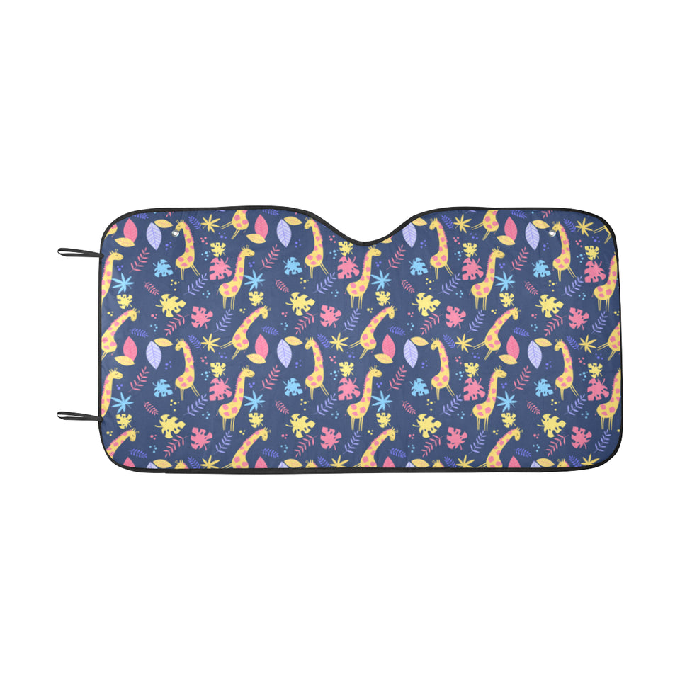 Giraffe Pattern Print Design 04 Car Sun Shade