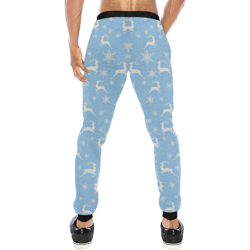 Snowflake Deer Pattern Unisex Casual Sweatpants