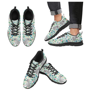 Koala Leaves Pattern Men's Sneakers Black