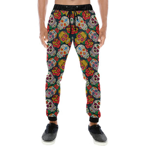 Suger Skull Pattern Background Unisex Casual Sweatpants