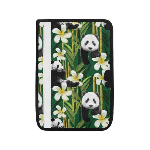 Panda Bamboo Flower Pattern Car Seat Belt Cover