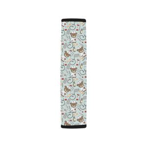 Teddy Bear Pattern Print Design 02 Car Seat Belt Cover