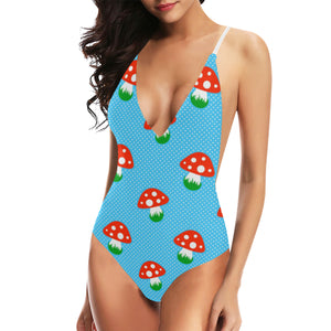 Mushroom Pokkadot Pattern Women's One-Piece Swimsuit
