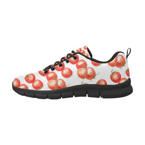 Tomato Water Color Pattern Men's Sneakers Black