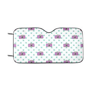 Camera Pattern Print Design 03 Car Sun Shade