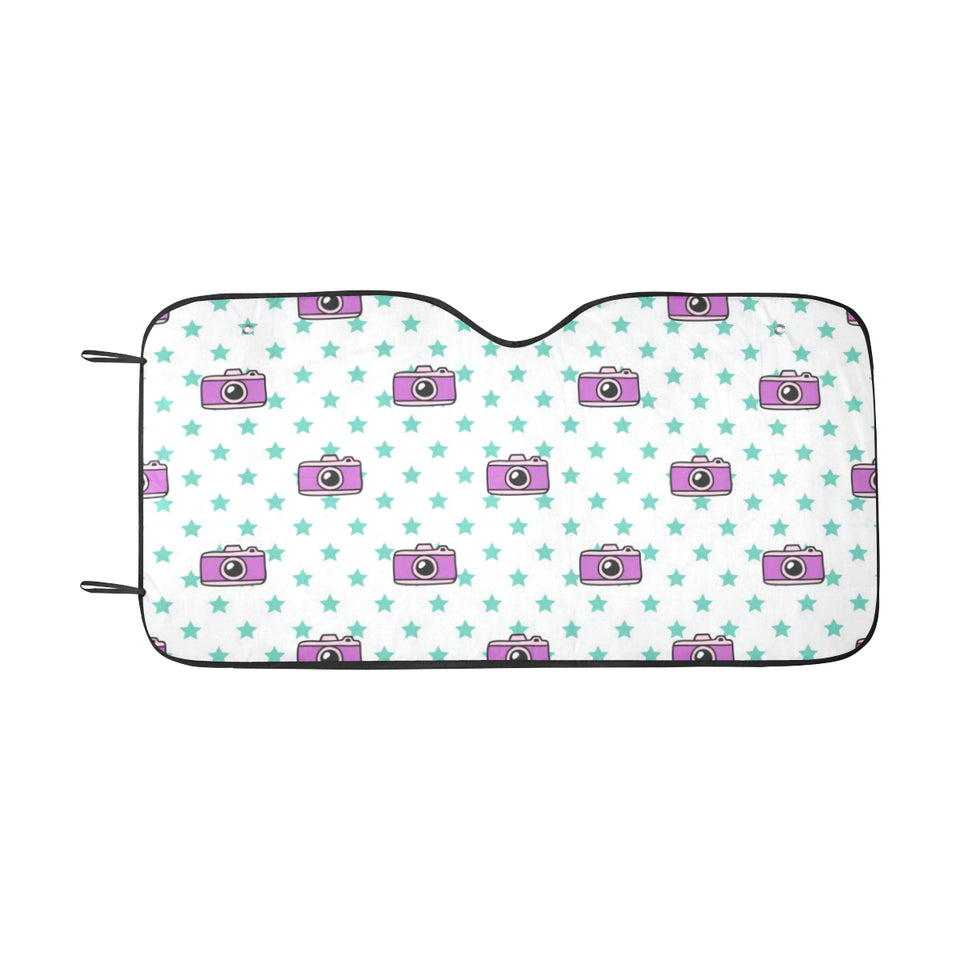 Camera Pattern Print Design 03 Car Sun Shade