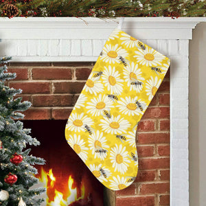 Bee Daisy Pattern Christmas Stocking