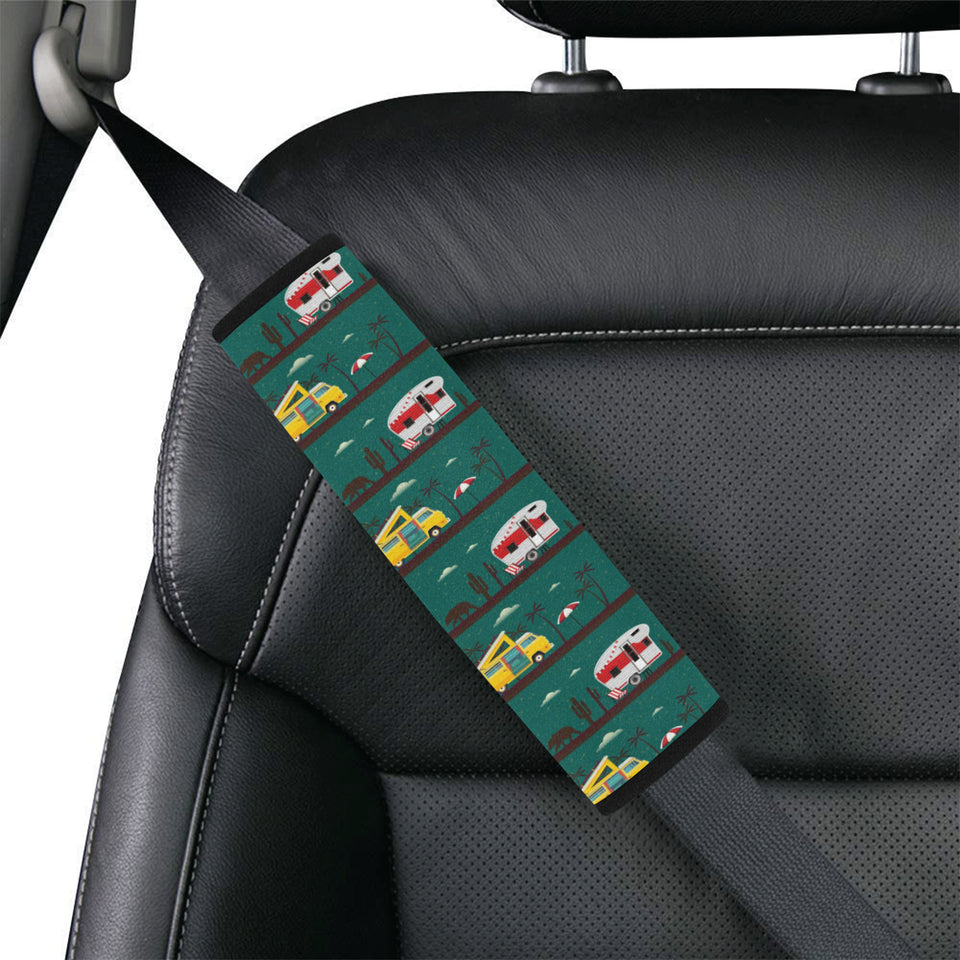 Camper Van Pattern Print Design 03 Car Seat Belt Cover