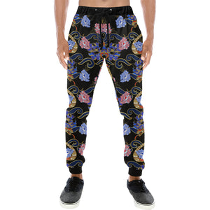 Snake Flower Pattern Unisex Casual Sweatpants