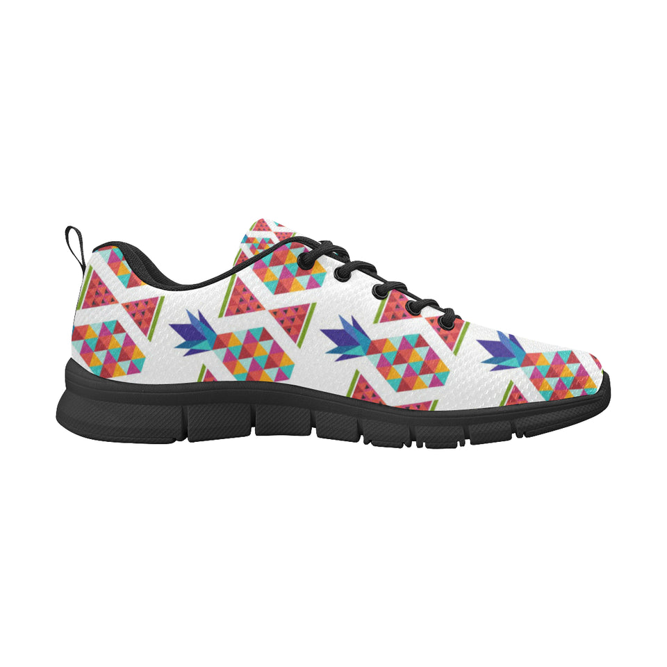 Geometric Pineapple Pattern Men's Sneakers Black