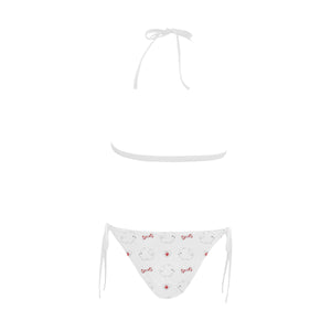 White Pomeranian Pattern Sexy Bikinis Two-Pieces Swimsuits