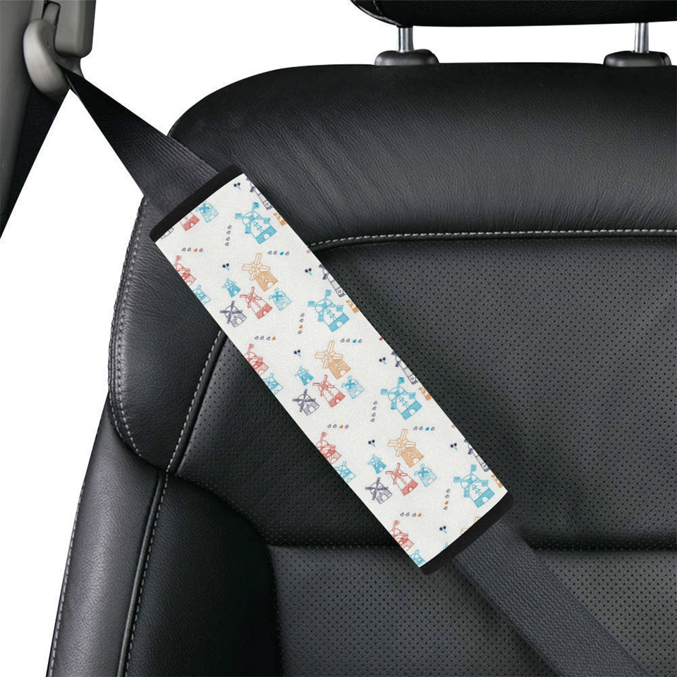 Hand Drawn Windmill Pattern Car Seat Belt Cover