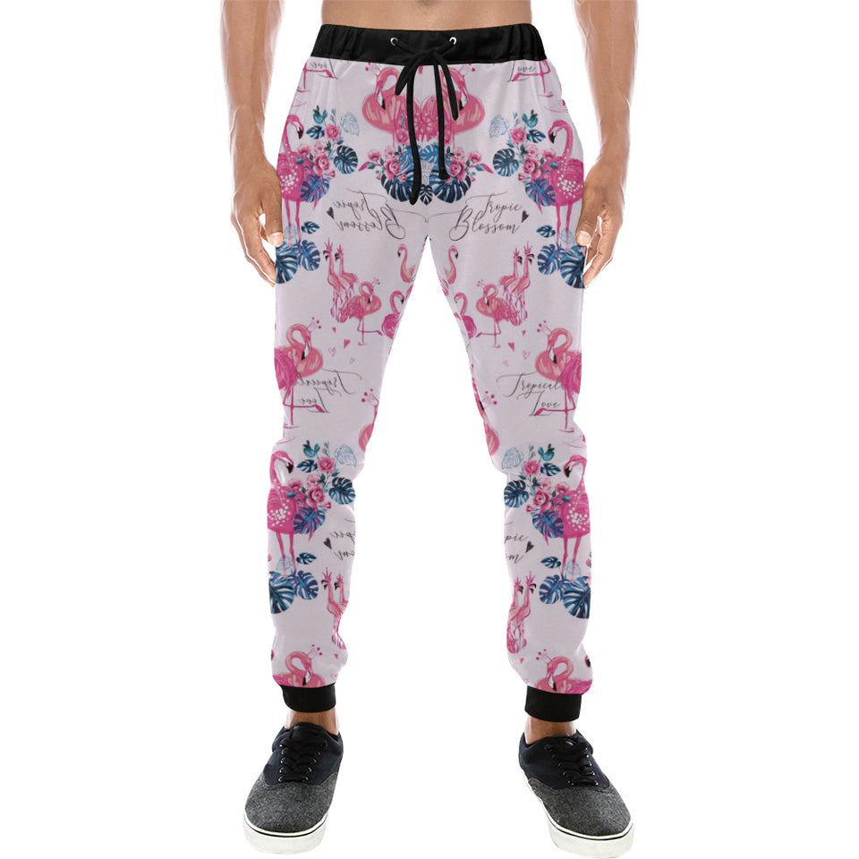 Flamingo Pink Pattern Unisex Casual Sweatpants