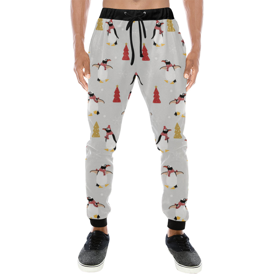 Penguin Christmas Tree Pattern Unisex Casual Sweatpants