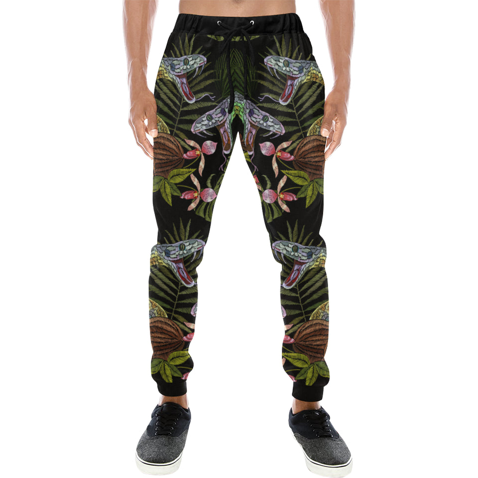 Snake Leaves Coconut Pattern Unisex Casual Sweatpants