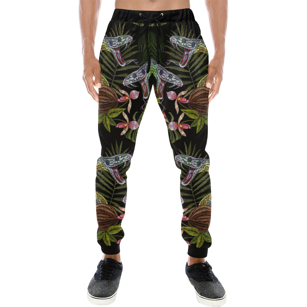 Snake Leaves Coconut Pattern Unisex Casual Sweatpants