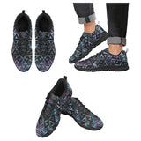 Space Galaxy Tribal Pattern Men's Sneakers Black