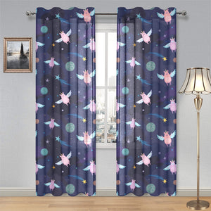 Pig Pattern Print Design 05 Gauze Curtain