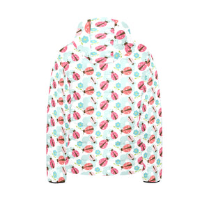 Ladybug Pattern Print Design 03 Kids' Boys' Girls' Padded Hooded Jacket