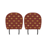 Sun Pattern Red Background Car Headrest Cover