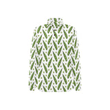 Green Peas Pattern Print Design 03 Women's Long Sleeve Polo Shirt