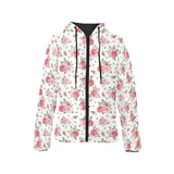 Rose Pattern Print Design 02 Women's Padded Hooded Jacket