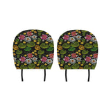 Lotus Waterlily Flower Pattern Background Car Headrest Cover