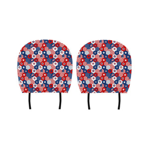 USA Star Hexagon Pattern Car Headrest Cover