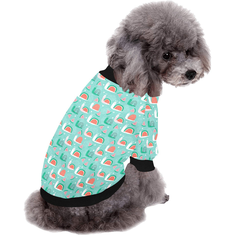 Snail Pattern Print Design 01 All Over Print Pet Dog Round Neck Fuzzy Shirt