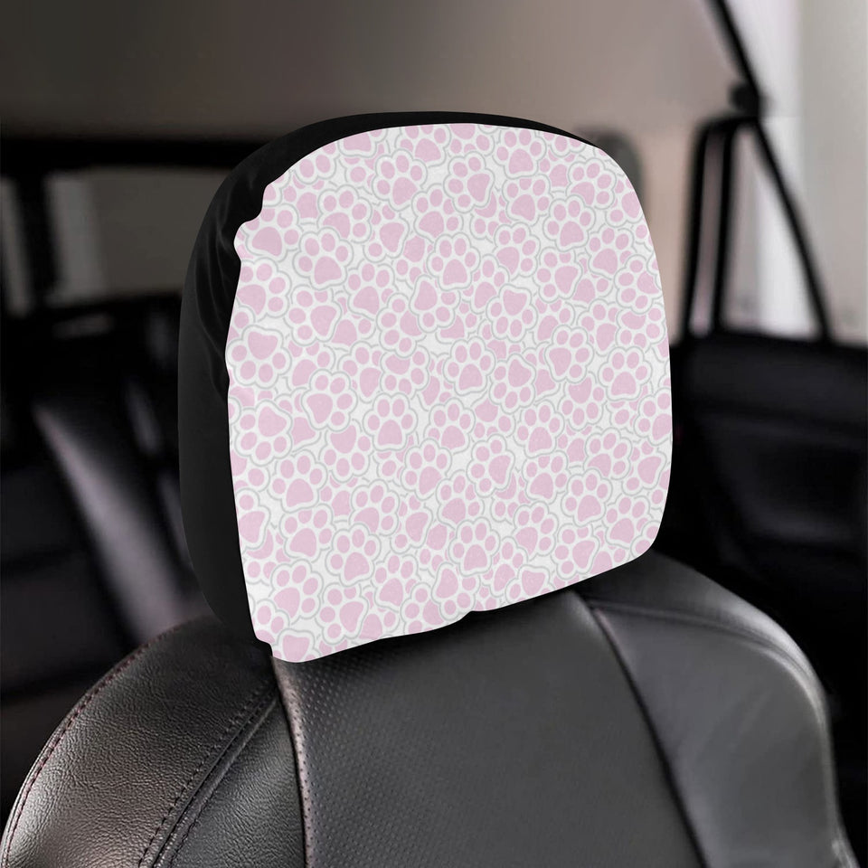 Dog Paws Pattern Print Design 03 Car Headrest Cover