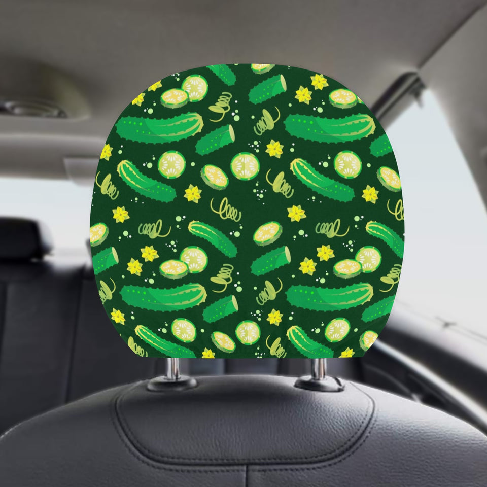 Cucumber Pattern Background Car Headrest Cover