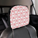 Heliconia Pink White Pattern Car Headrest Cover