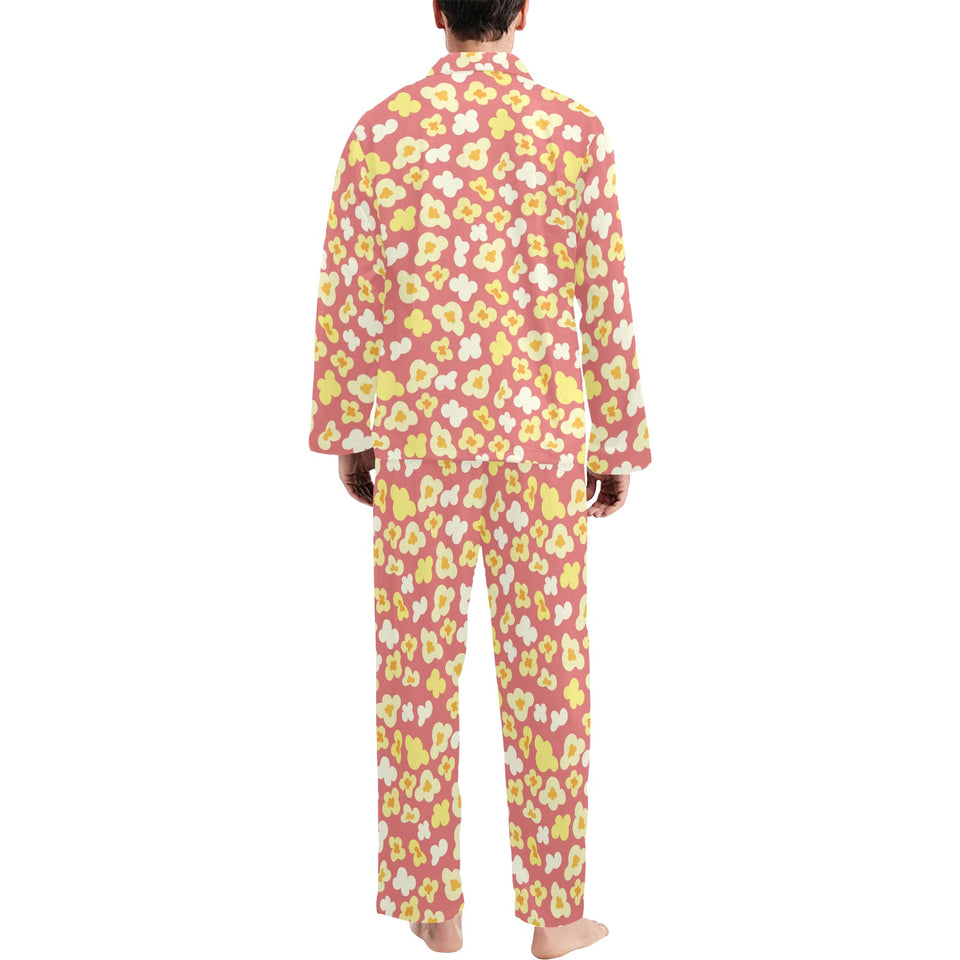 Popcorn Pattern Print Design 01 Men's Long Pajama Set