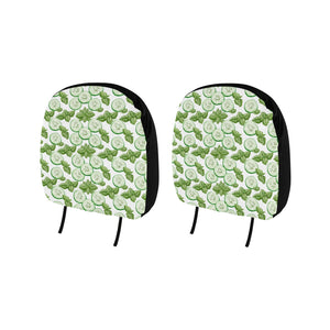 Sliced Cucumber Leaves Pattern Car Headrest Cover